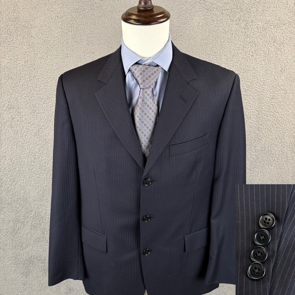Brooks‎ Brothers Madison Blazer Mens 40S Navy Pinstripe Wool 3 Button *READ*